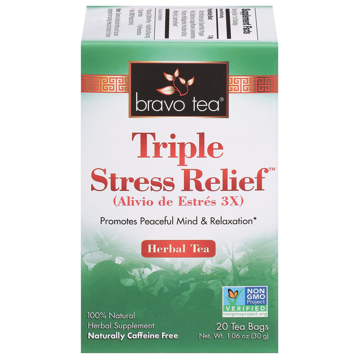 "Bravo Teas and Herbs Triple Stress Relief Tea, 20 Bag, 1.75oz Pack Size"