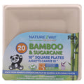 Naturezway Bamboo Square Plate 10inch, 20ct (Case of 12, 20ct Pack)