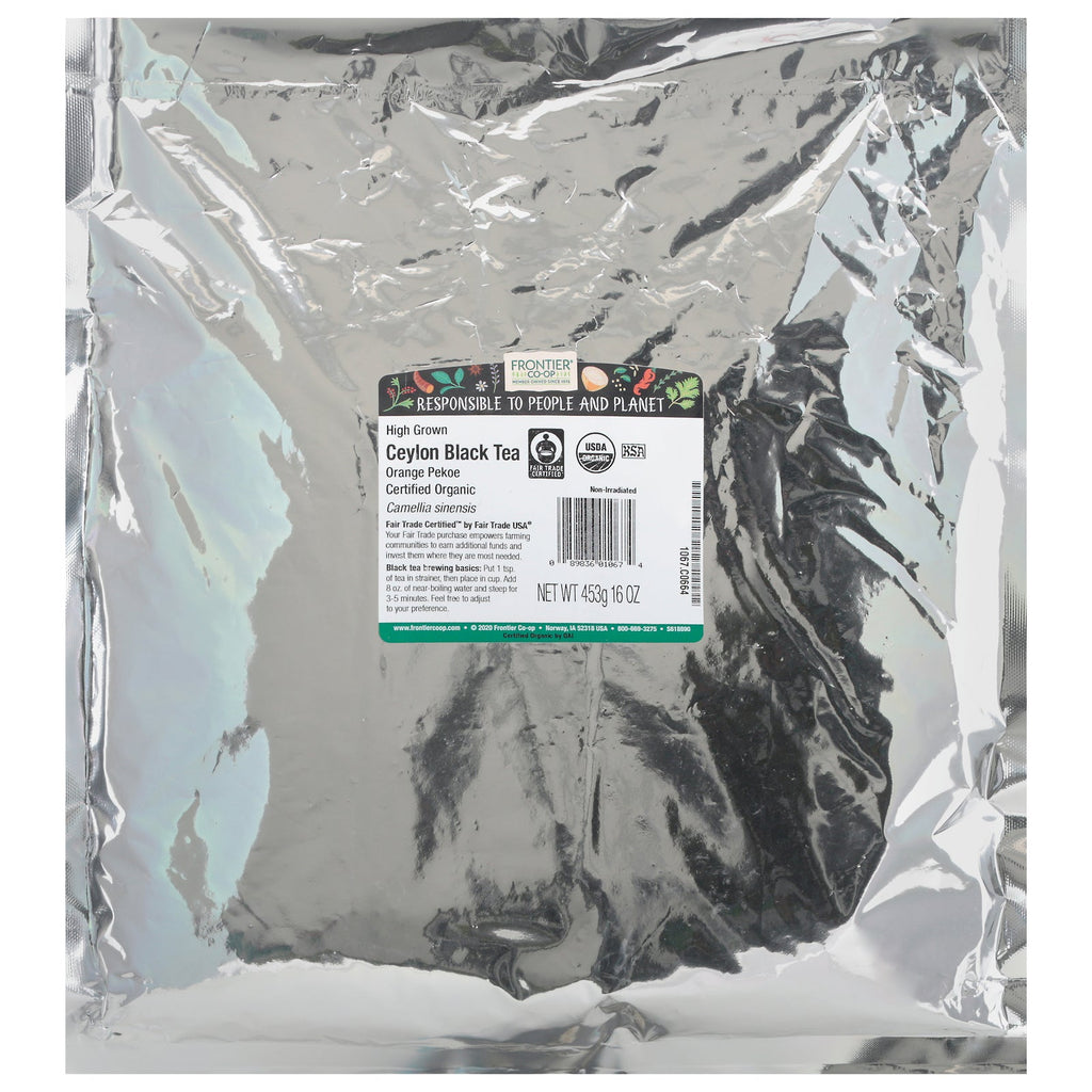 Frontier Co-op 100% Organic Fair Trade Ceylon Tea, 1 lb (Bulk)