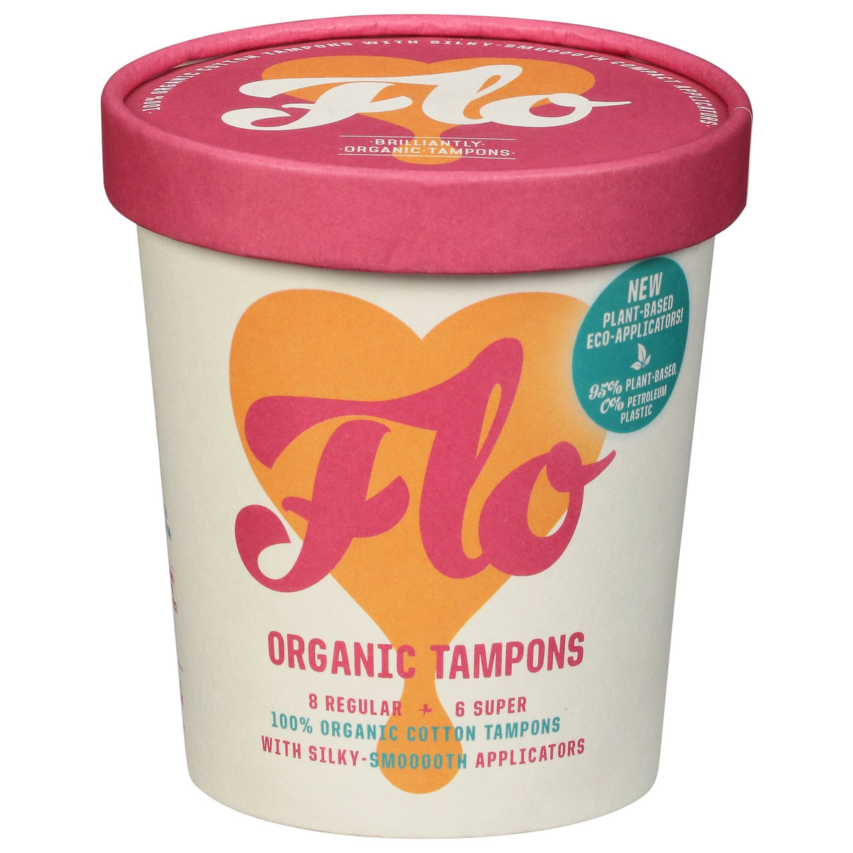 Flo Organic Tampon Eco-Applicator - 12-14 Ct Case
