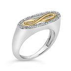 14K Yellow Gold Plated Sterling Silver Diamond Accent Infinity Ring