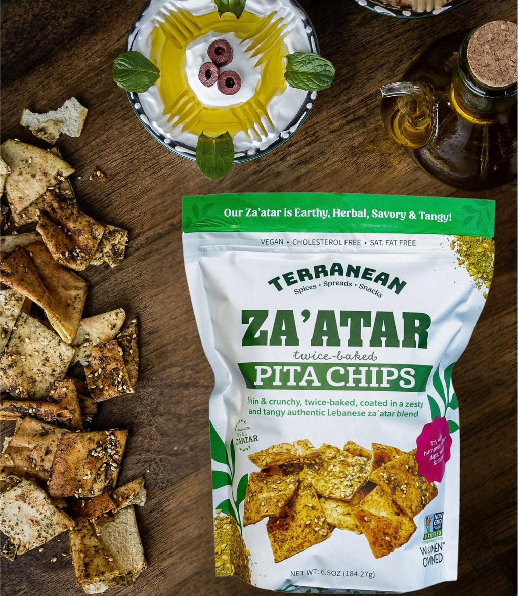 12 Pack Pita Chip Variety (4 Za'atar Pita Chips, 4 Spicy Za'atar Pita Chips, 4 Sea Salt Pita Chips)