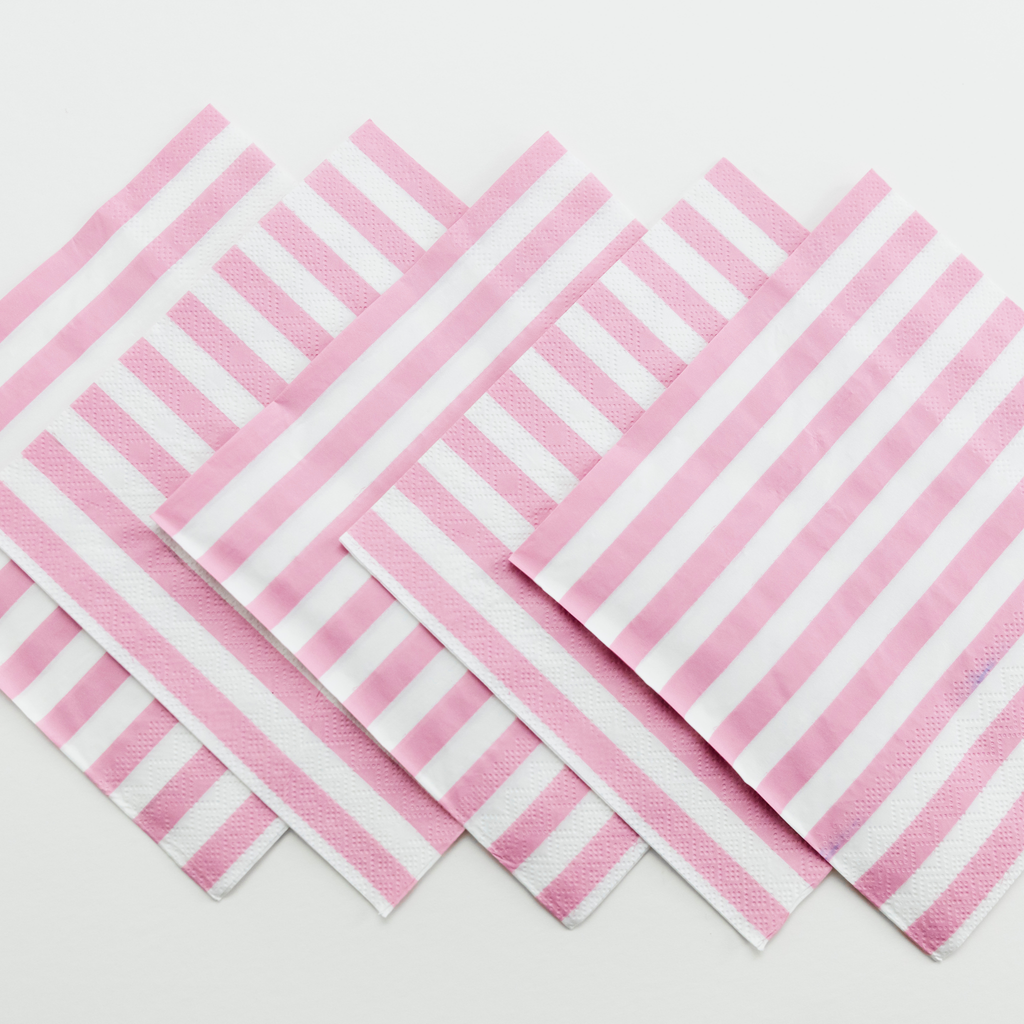 Classic Pink Stripe Paper Napkin