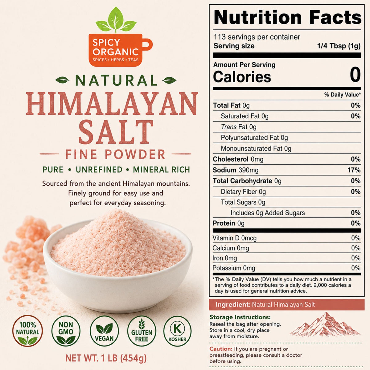 Fine Ground Himalayan Pink Salt – For Cooking & Baking