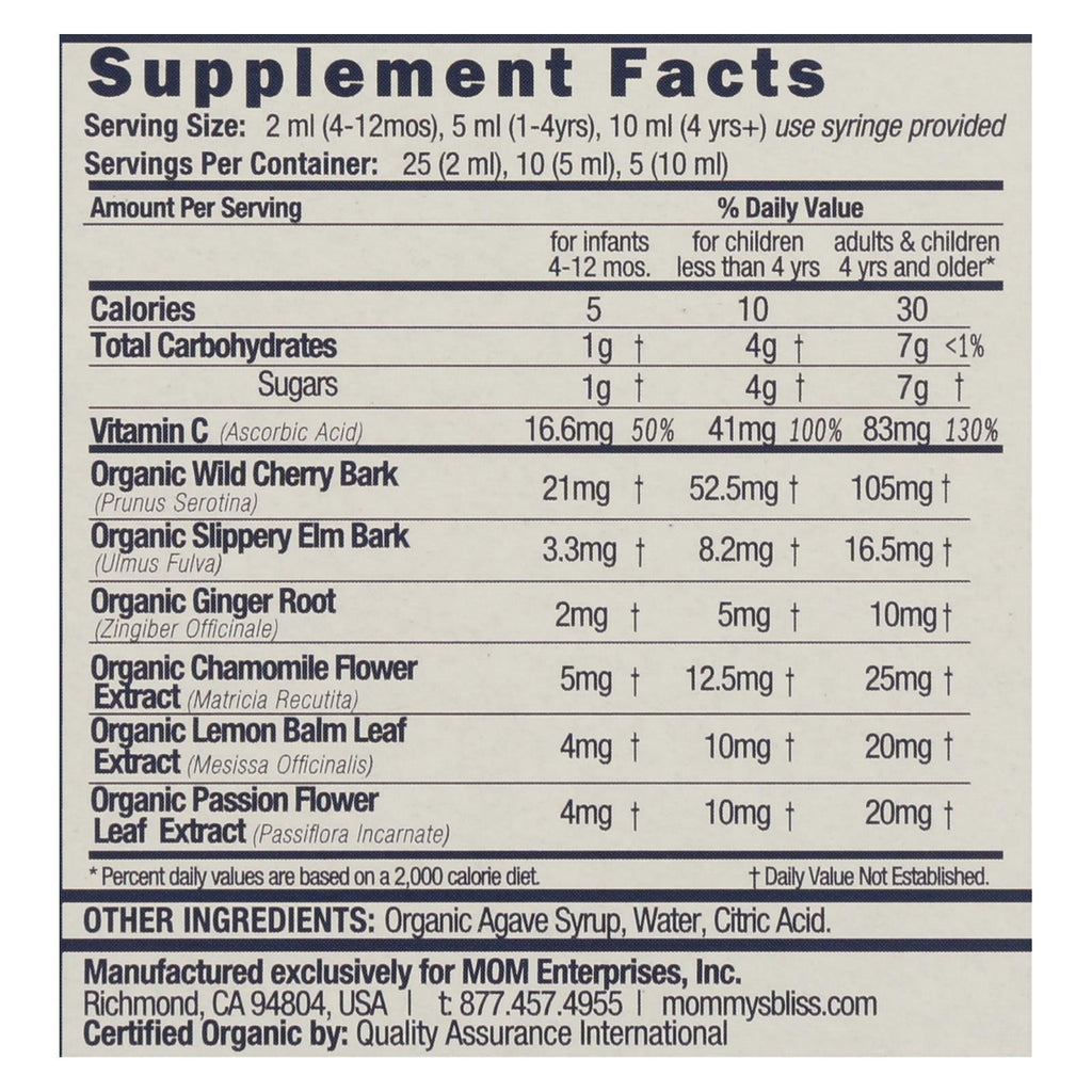 Mommy's Bliss Cough Syrup Baby Night Time - 1.67 Fl oz - 1 Each