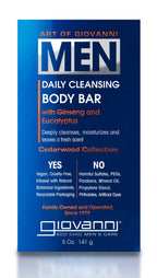 Giovanni Cleansing Body Bar for Men Cedarwood, 5 oz