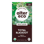Alter Eco Organic Blackout 100% Dark Chocolate – Fair Trade Swiss Cacao, Case of 12-2.65 Oz