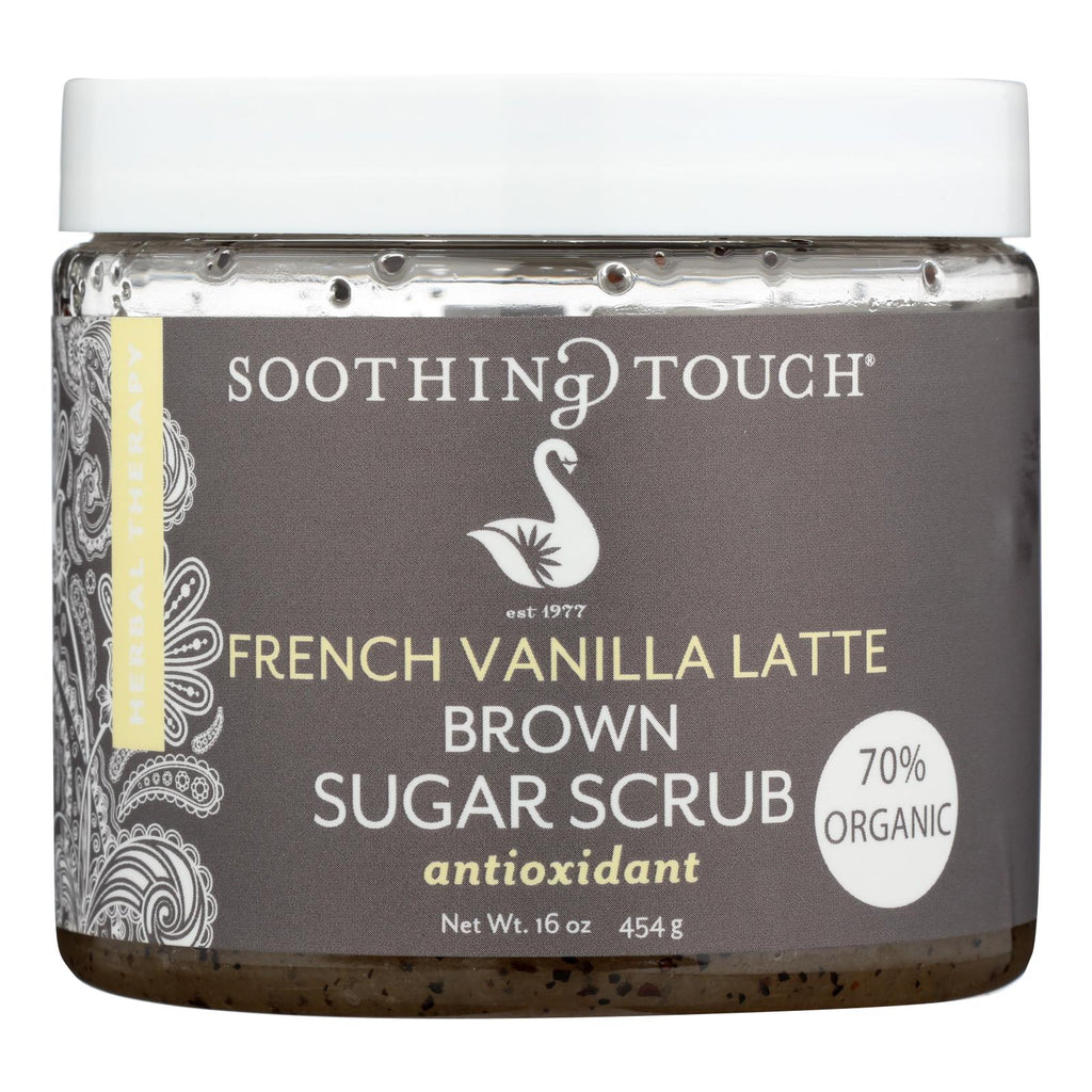 Soothing Touch French Vanilla Latte Brown Sugar Scrub - Hydrating Ayurvedic Skin Care, 16 oz