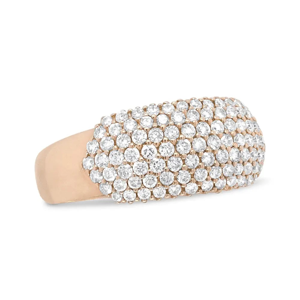 18k rose gold 1.00 cttw diamond multi row dome band ring bijoux-nyc direct