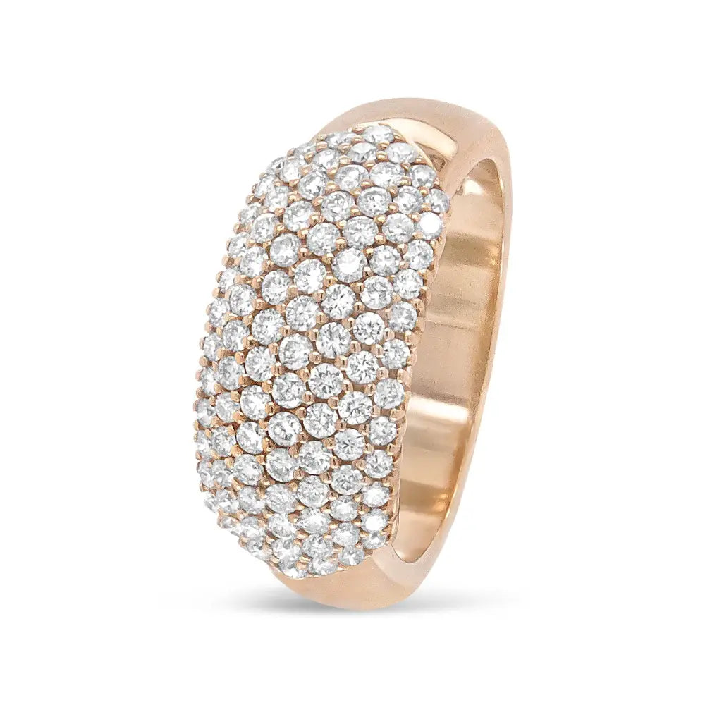 18k rose gold 1.00 cttw diamond multi row dome band ring bijoux-nyc direct