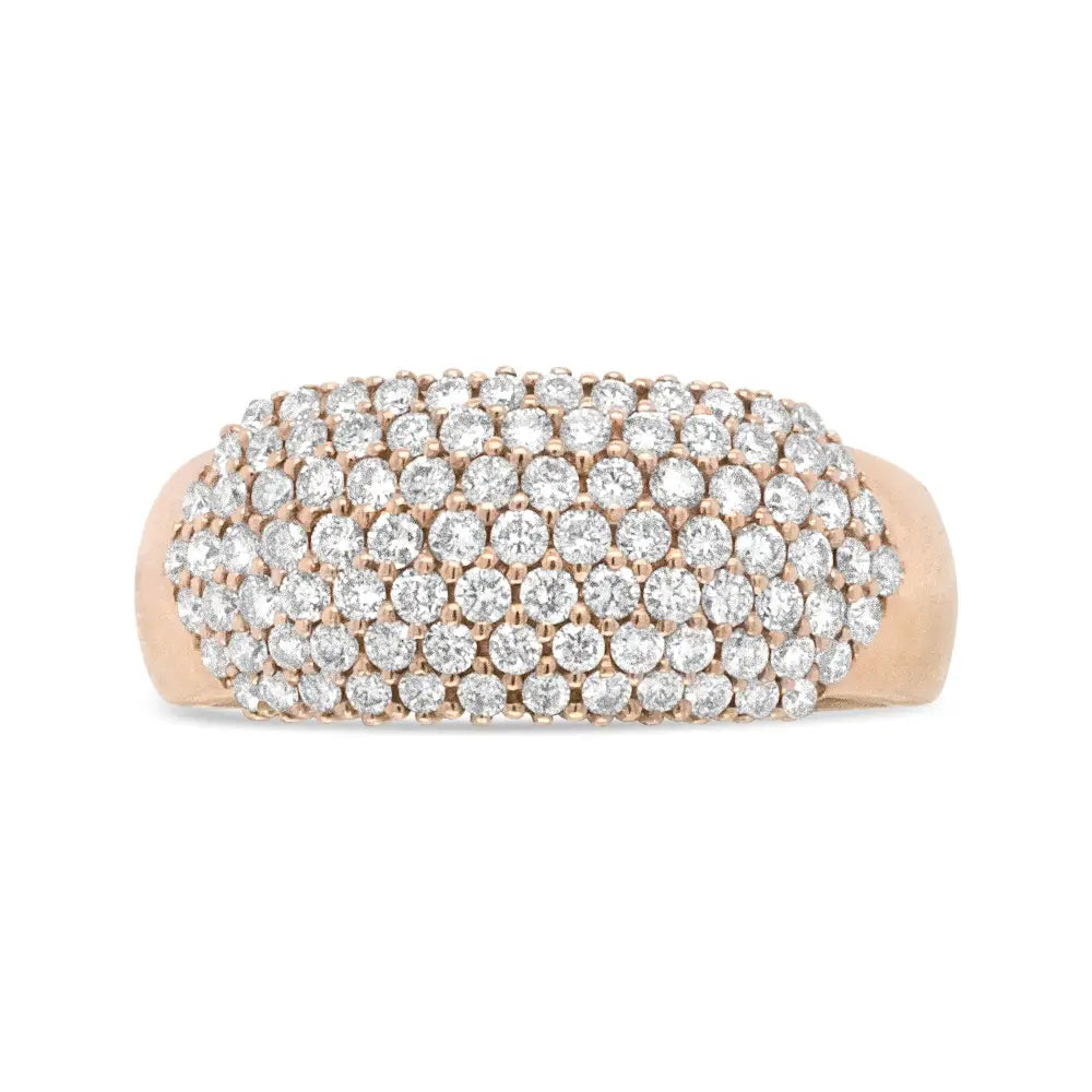 18k rose gold 1.00 cttw diamond multi row dome band ring bijoux-nyc direct