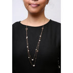 18k rose gold 1/2 cttw diamond and freshwater pearl double strand necklace bijoux-nyc direct