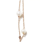 18k rose gold 1/2 cttw diamond and freshwater pearl double strand necklace bijoux-nyc direct