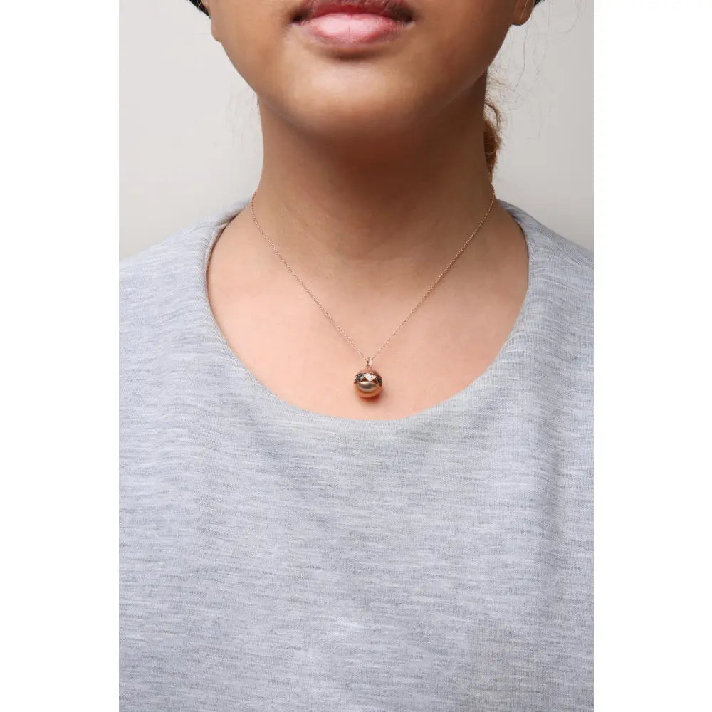 Black and white diamond heart ball pendant in 18k rose gold 3/8 cttw bijoux-nyc direct