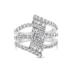 18k white gold 1 3/4 cttw diamond multi crossover split shank ring bijoux-nyc direct