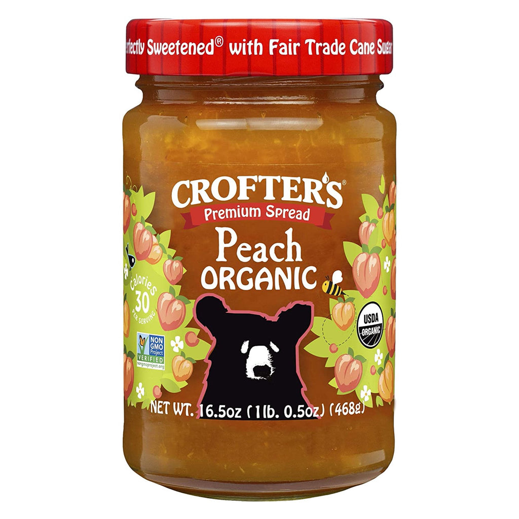Crofter's Peach Premium Spread, 16.5 oz (Case of 6)