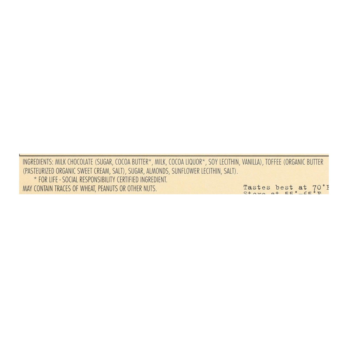 "Chocolove Xoxox Premium Milk Chocolate Bar with Toffee and Almonds - 3.2 oz - Case of 12"