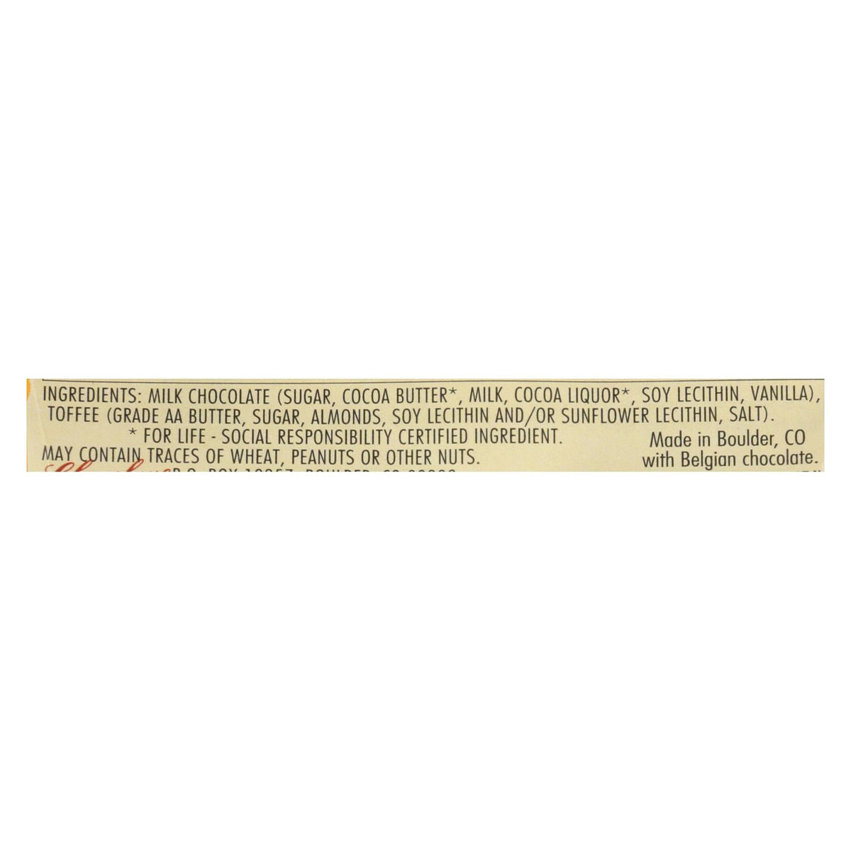 Chocolove Xoxox Premium Chocolate Bar - Milk Chocolate, Toffee & Almonds - 1.3oz Mini Bars - Case of 12