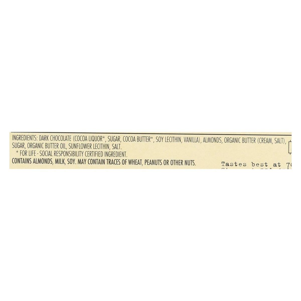 Chocolove XOXOX Almond Toffee Sea Salt Dark Chocolate Bar, 3.2 Oz - Case of 12