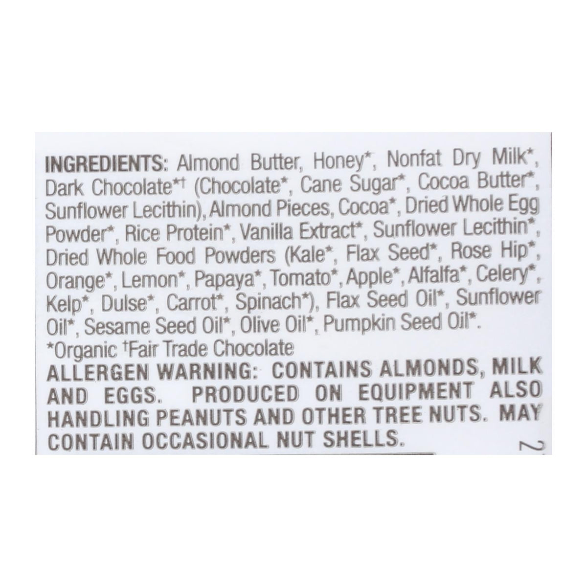 Perfect Bar Dark Chocolate Almond, 2.2 oz (Case of 8)