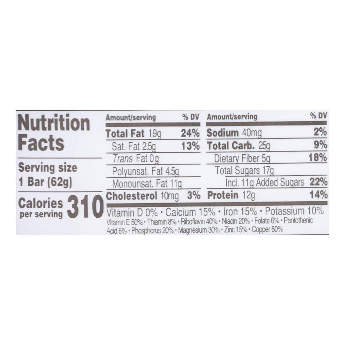 Perfect Bar Dark Chocolate Almond, 2.2 oz (Case of 8)