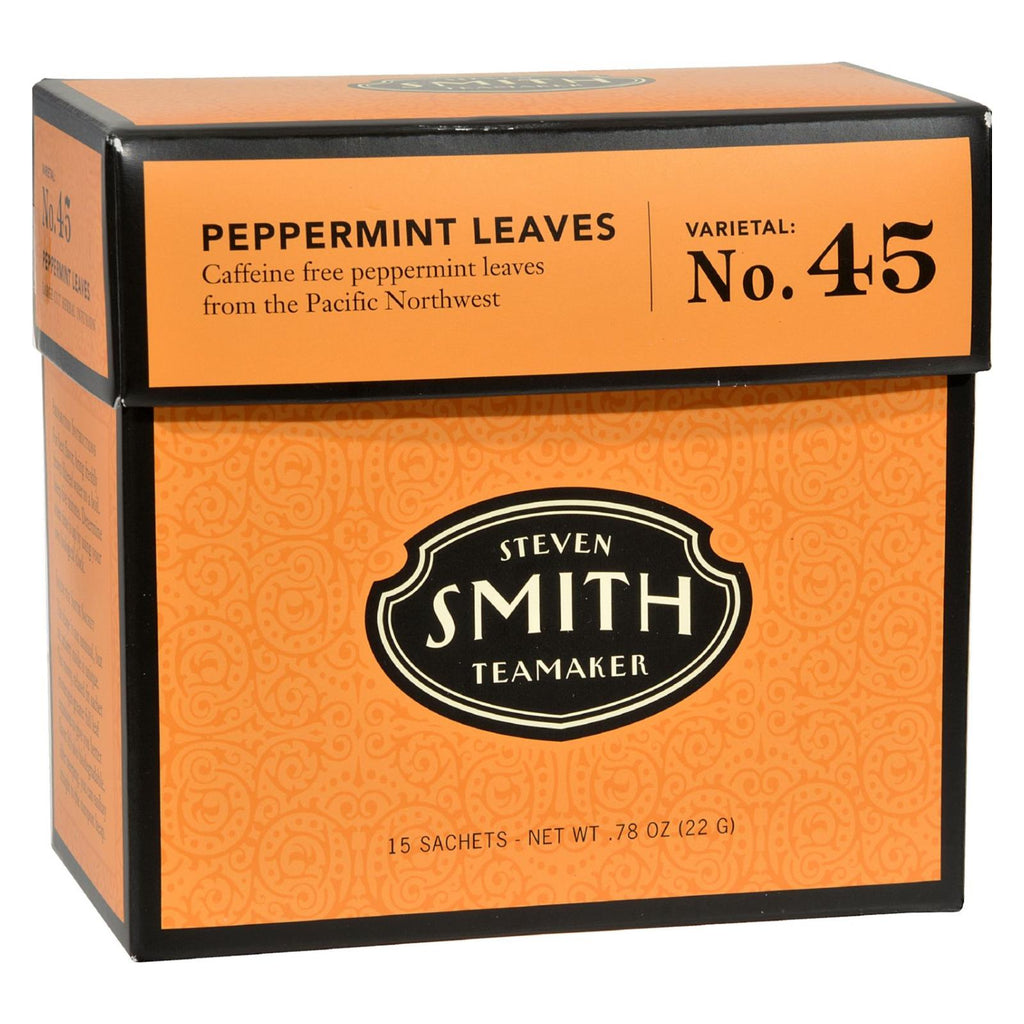 Smith Teamaker Peppermint Herbal Tea – Pure & Caffeine-Free (6-Pack, 15 Bags Each)