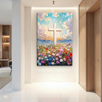 Cross Floral Field Faith Wall Art II