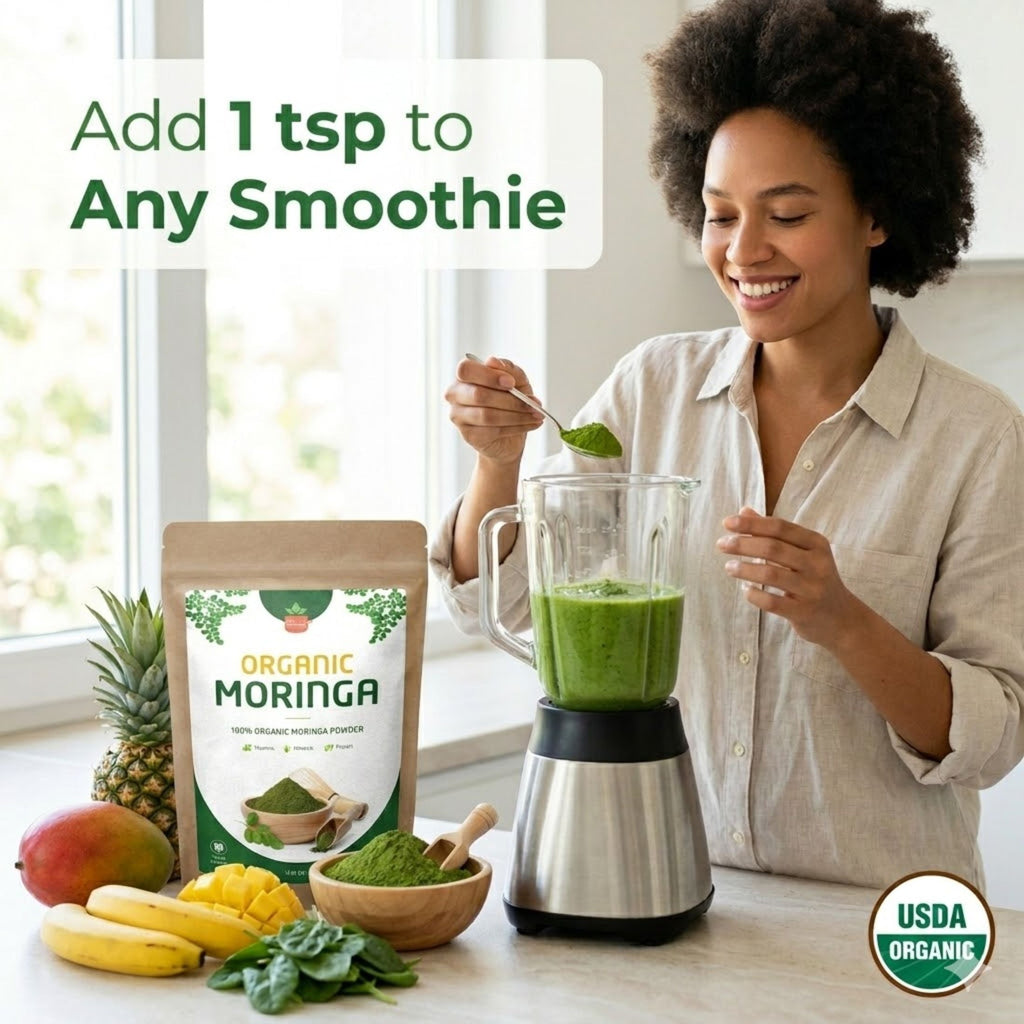 Organic Moringa Powder – For Smoothies & Golden Milk