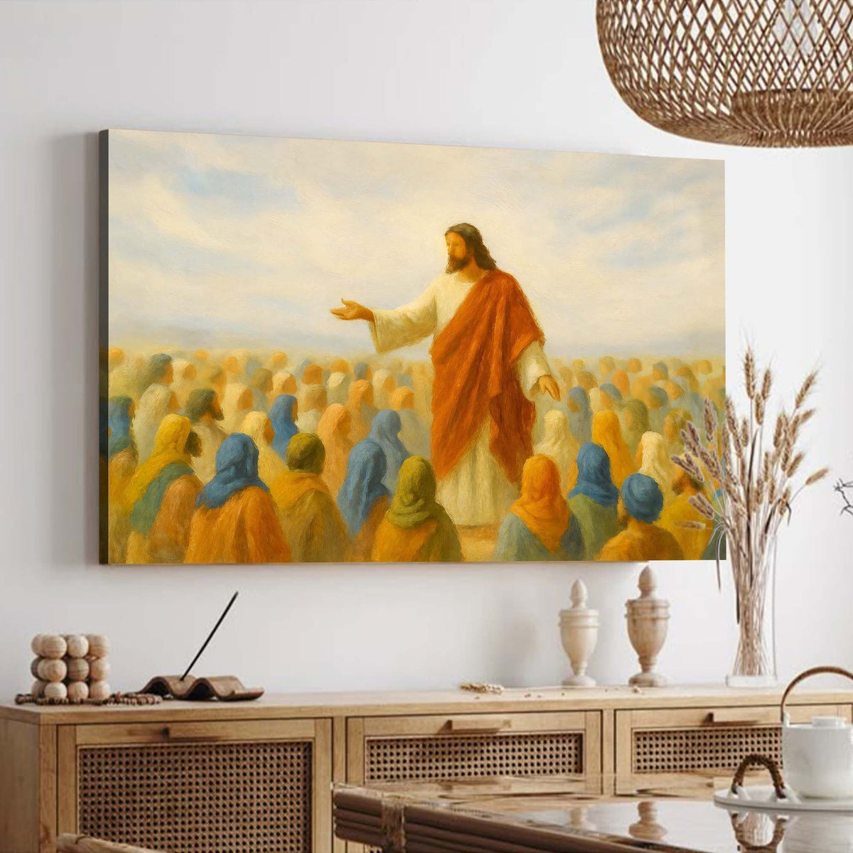 Jesus Speaking To Crowd Faith Wall Art II