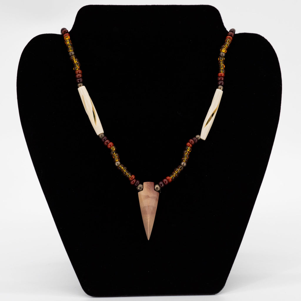 Brown Jasper Manufactured Arrowhead Necklace | #10 | Made by Oglala Lakota Artists Jack & Carla Pittman