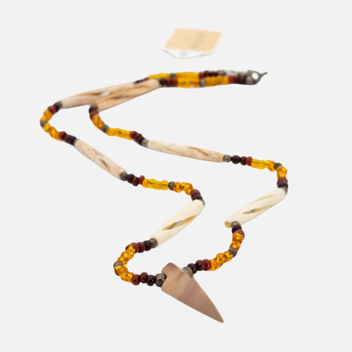 Brown Jasper Manufactured Arrowhead Necklace | #10 | Made by Oglala Lakota Artists Jack & Carla Pittman