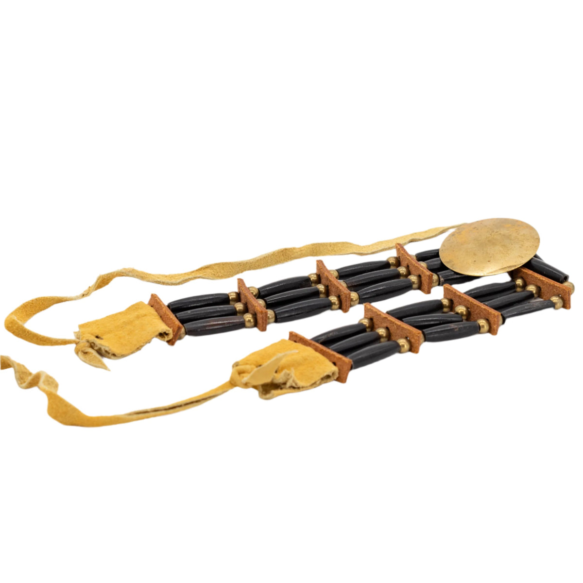 Black Choker Necklace | Handcrafted by Oglala Lakota Artist Pedro Simentol | #2