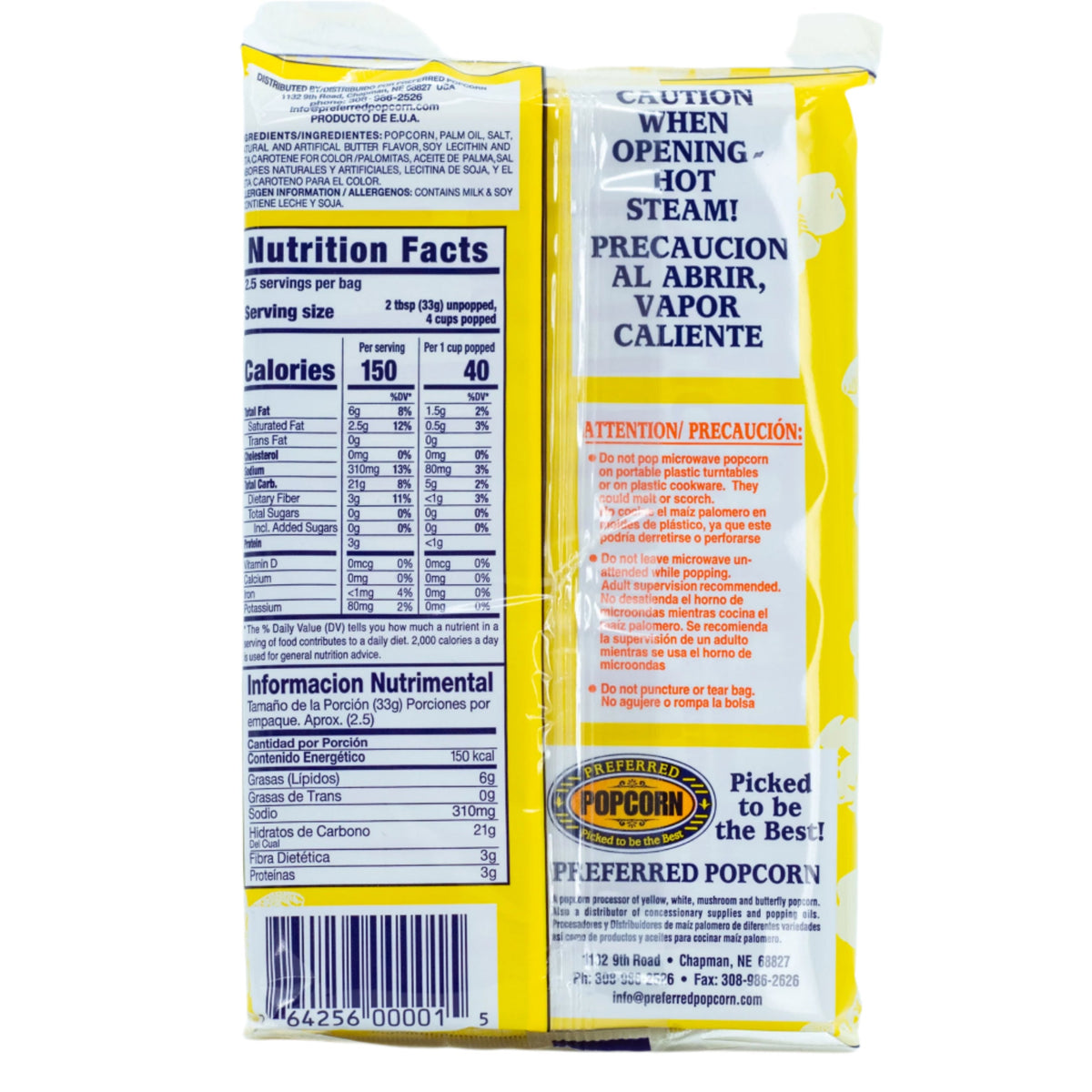 Butter Flavored Microwave Popcorn | Pack of 12 | 3 oz |  Preferred Popcorn