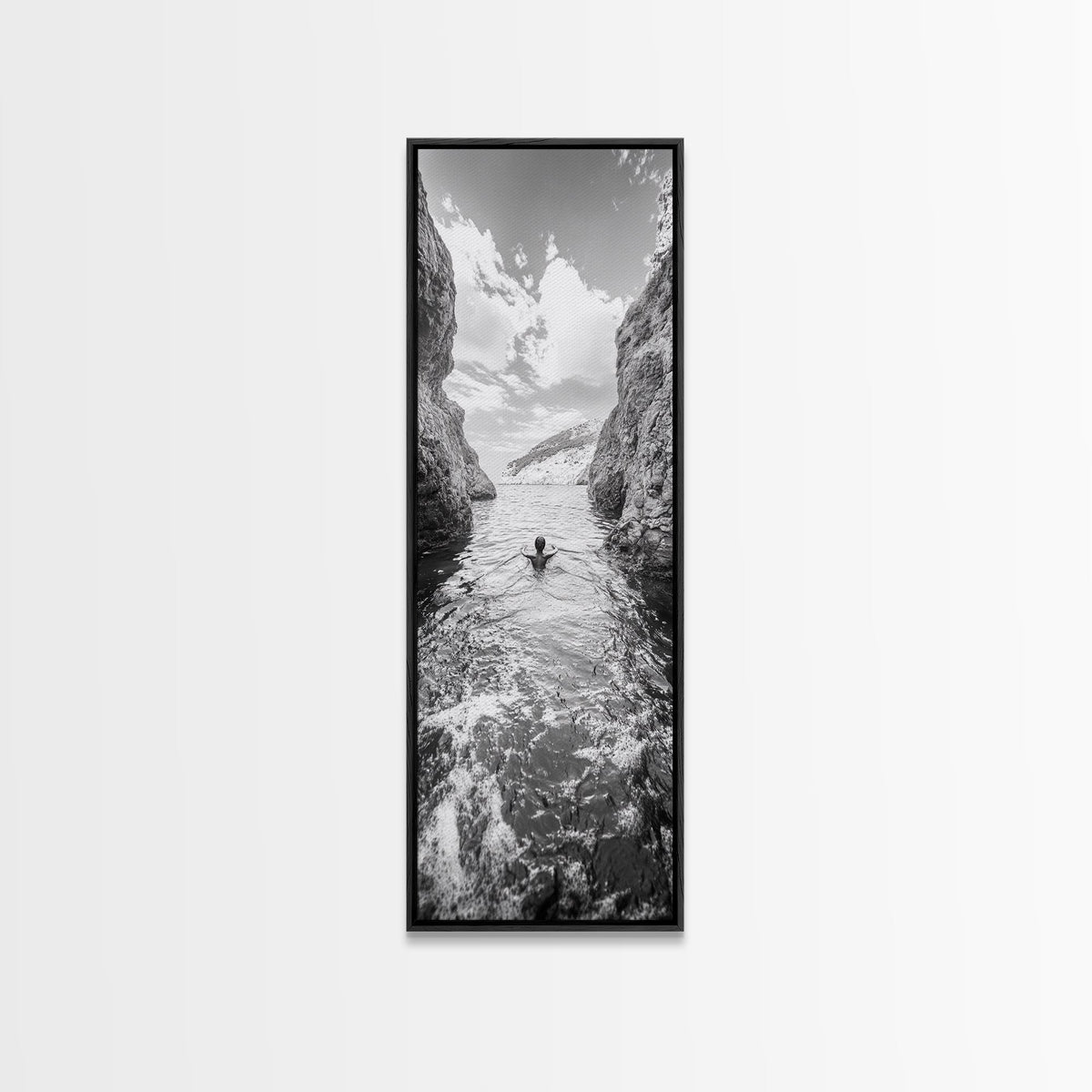 Ocean Escape, Cliff Swim, Travel Photography, Freedom Moment, Canvas Print, Minimalist Wall Art, Bathroom Decor, Beach House Art