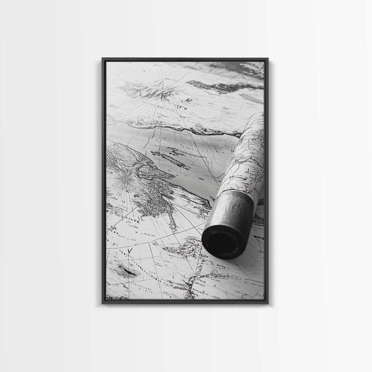 Vintage Nautical Map, Antique Explorer Theme, Travel Inspired Art, Canvas Print, Study Decor, Historical Wall Art, Rustic Map Artwork