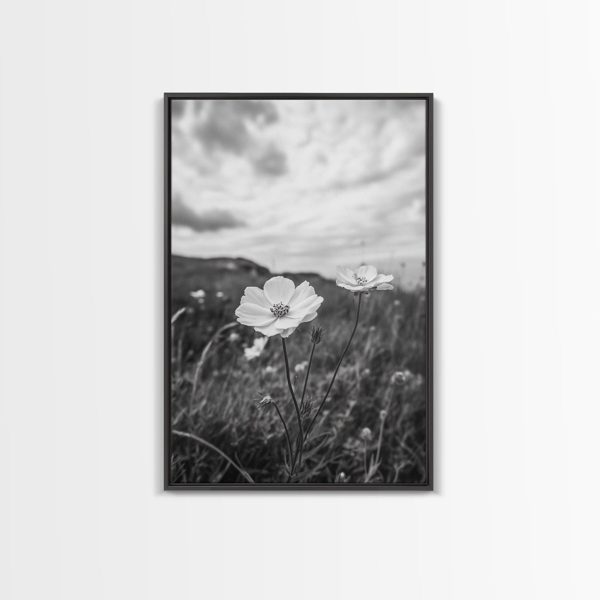 Wildflower Pair, Meadow Romance, Country Floral, Nature Canvas Print, Living Room Wall Art, Cottagecore Vibes, Farmhouse Botanical Print