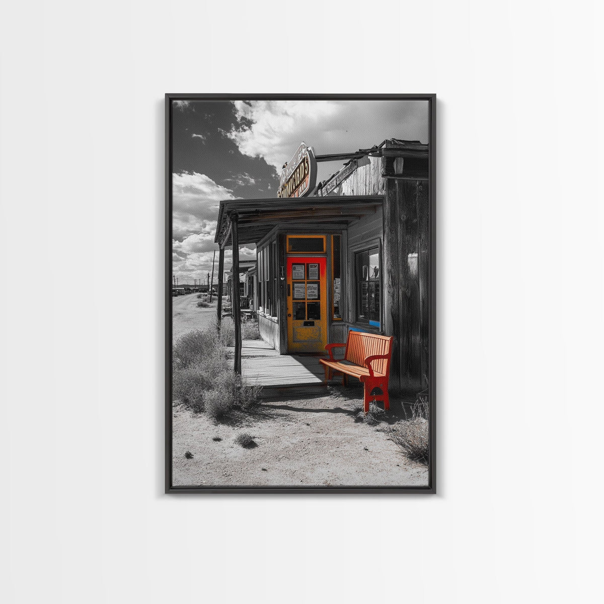 Old Storefront, Desert Scene, Rustic Americana, Canvas Print, Country Wall Art, Western Decor, Vintage Architecture, Farmhouse Style Art