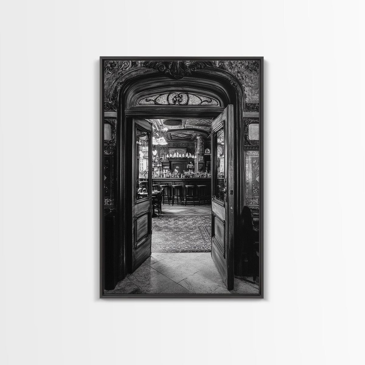 Vintage bar, old saloon, moody art, dark romance painting, rustic wall art, cowboy aesthetic, framed canvas print, western decor