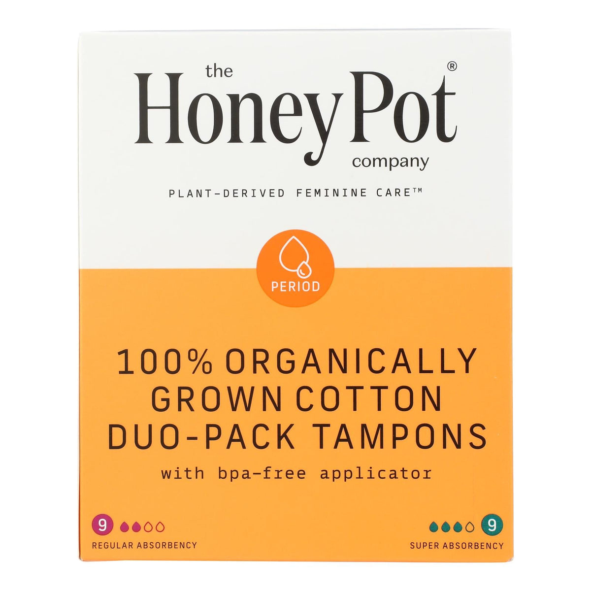 The Honey Pot Unscented Tampon Duo Pack with Applicator, 18 ct