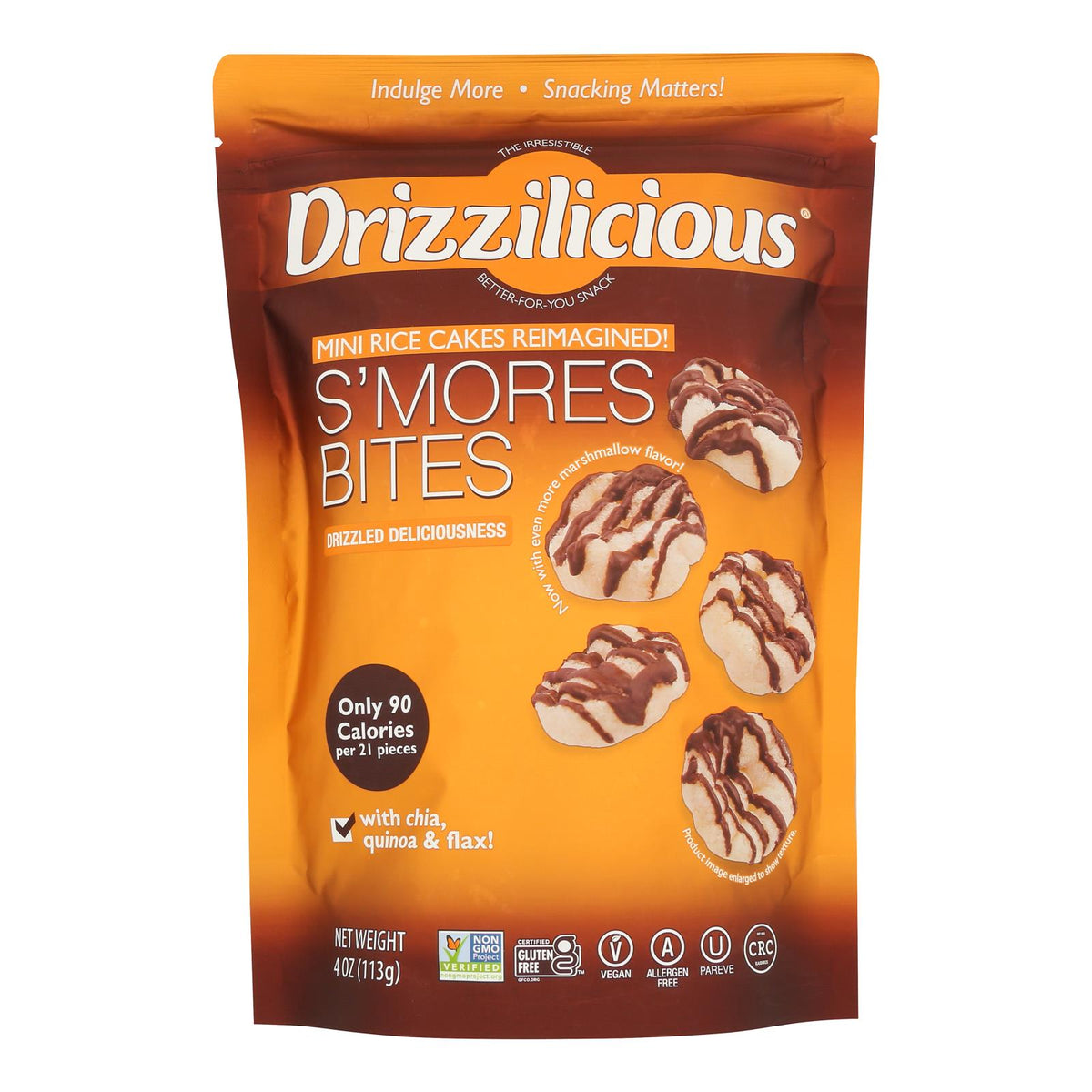 Drizzilicious S'mores Mini Rice Crisps, 4 oz (Case of 12)
