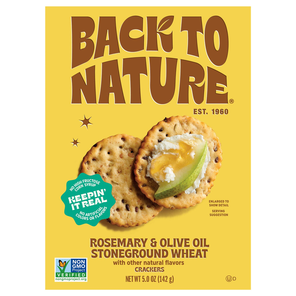 Back to Nature Rosemary & Olive Oil Stoneground Wheat Crackers, 5 oz (Case of 6)