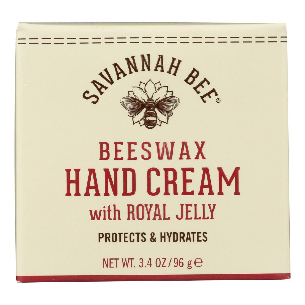 Savannah Bee Beeswax Hand Cream, 3.4 fl oz (Case of 6)