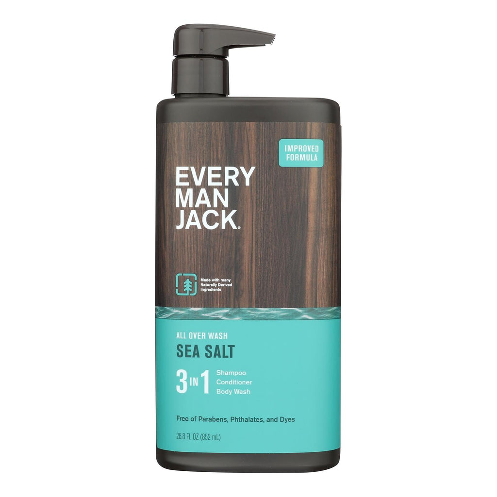 Every Man Jack Sea Salt 3-in-1 All Over Wash, 28.8 fl oz
