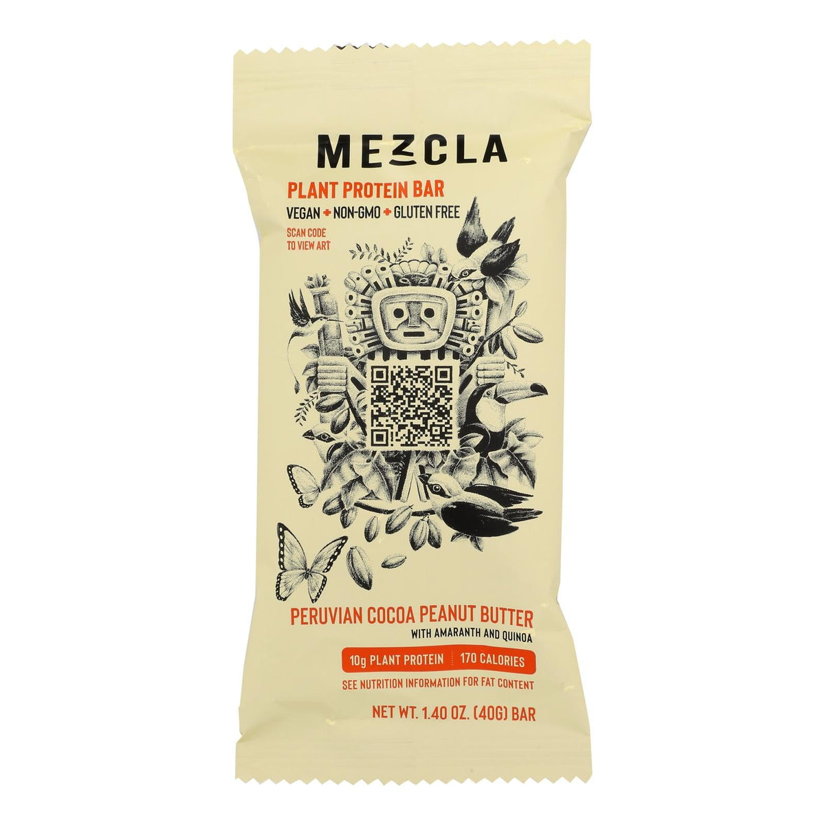 Mezcla Peruvian Cocoa Peanut Butter Bar, 1.4 oz (Case of 12)