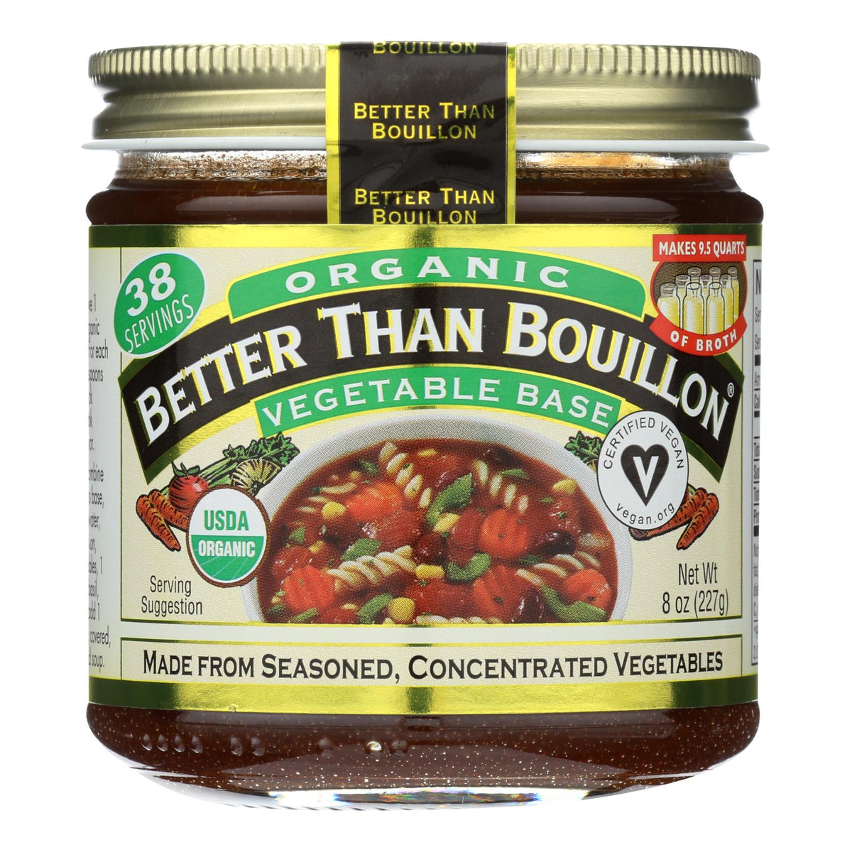 Better Than Bouillon Organic Seasoned Vegetable Base, 8 oz (Case of 6)