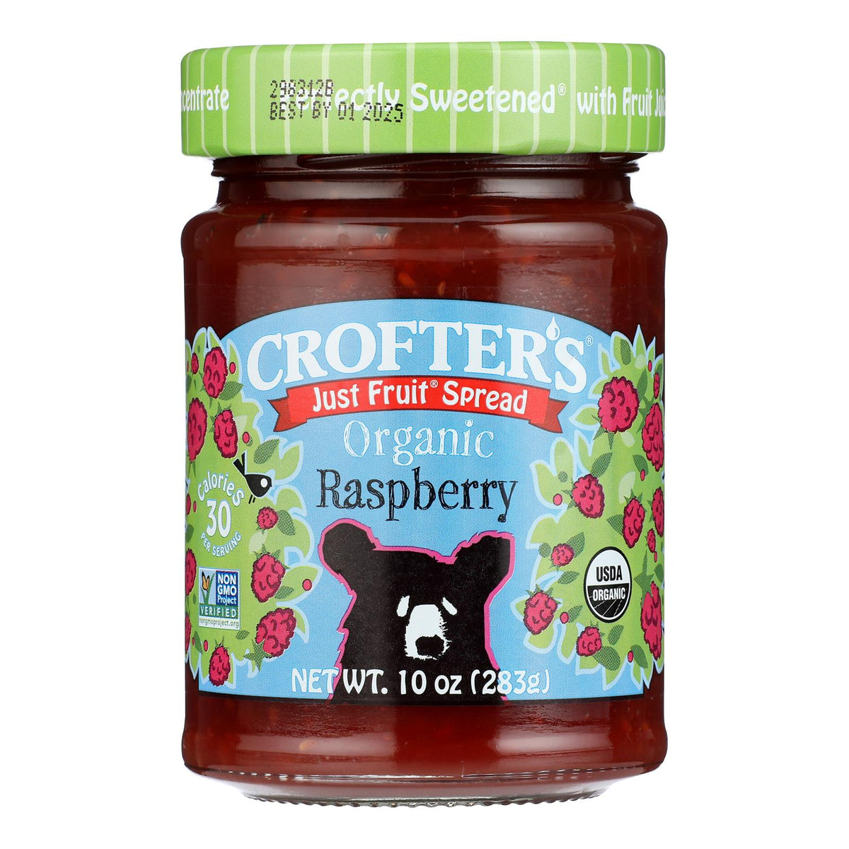 Crofter's Organic Just Fruit Spread, Raspberry, 10 oz (Case of 6)