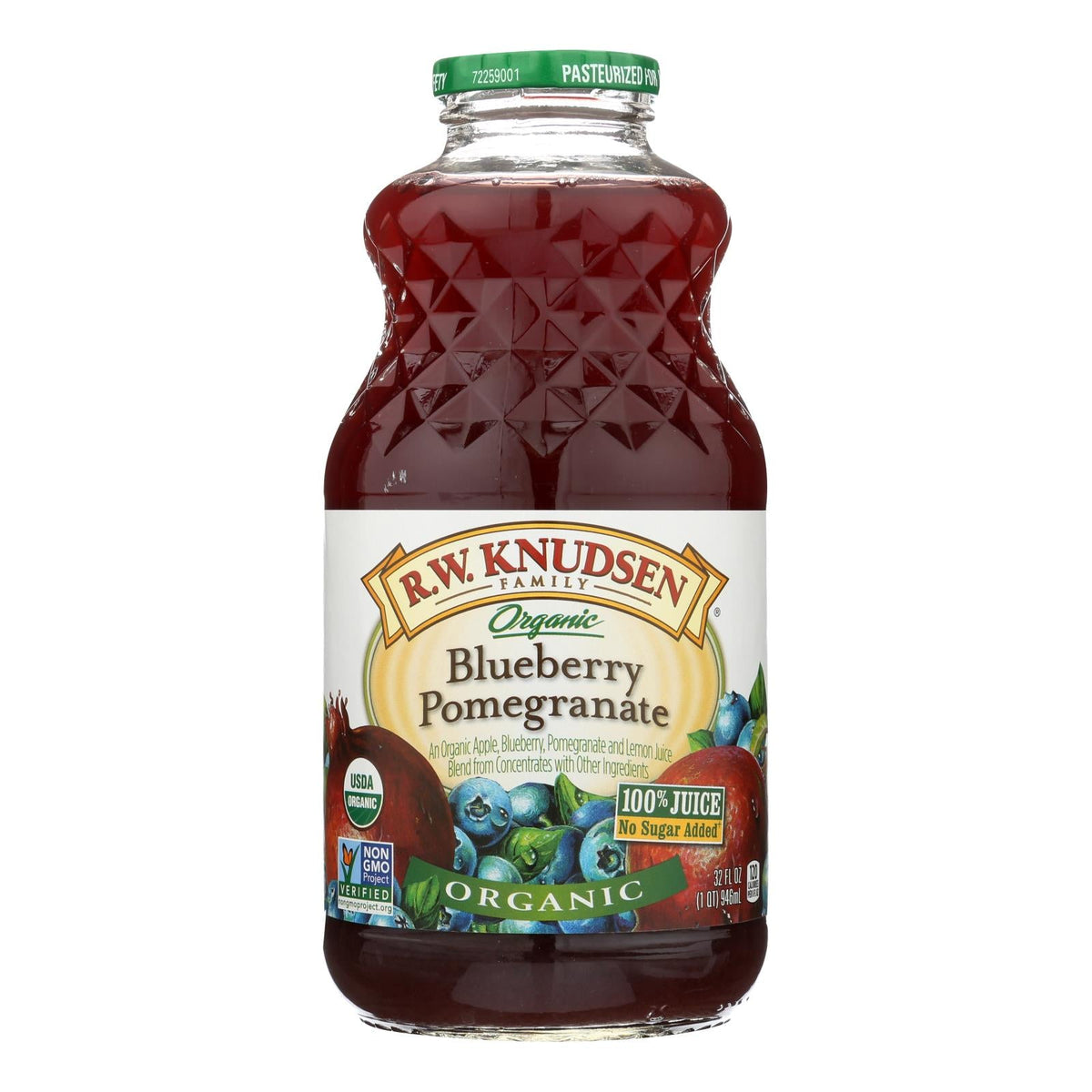 R.W. Knudsen Organic Blueberry Pomegranate Juice, 32 fl oz (Case of 6)