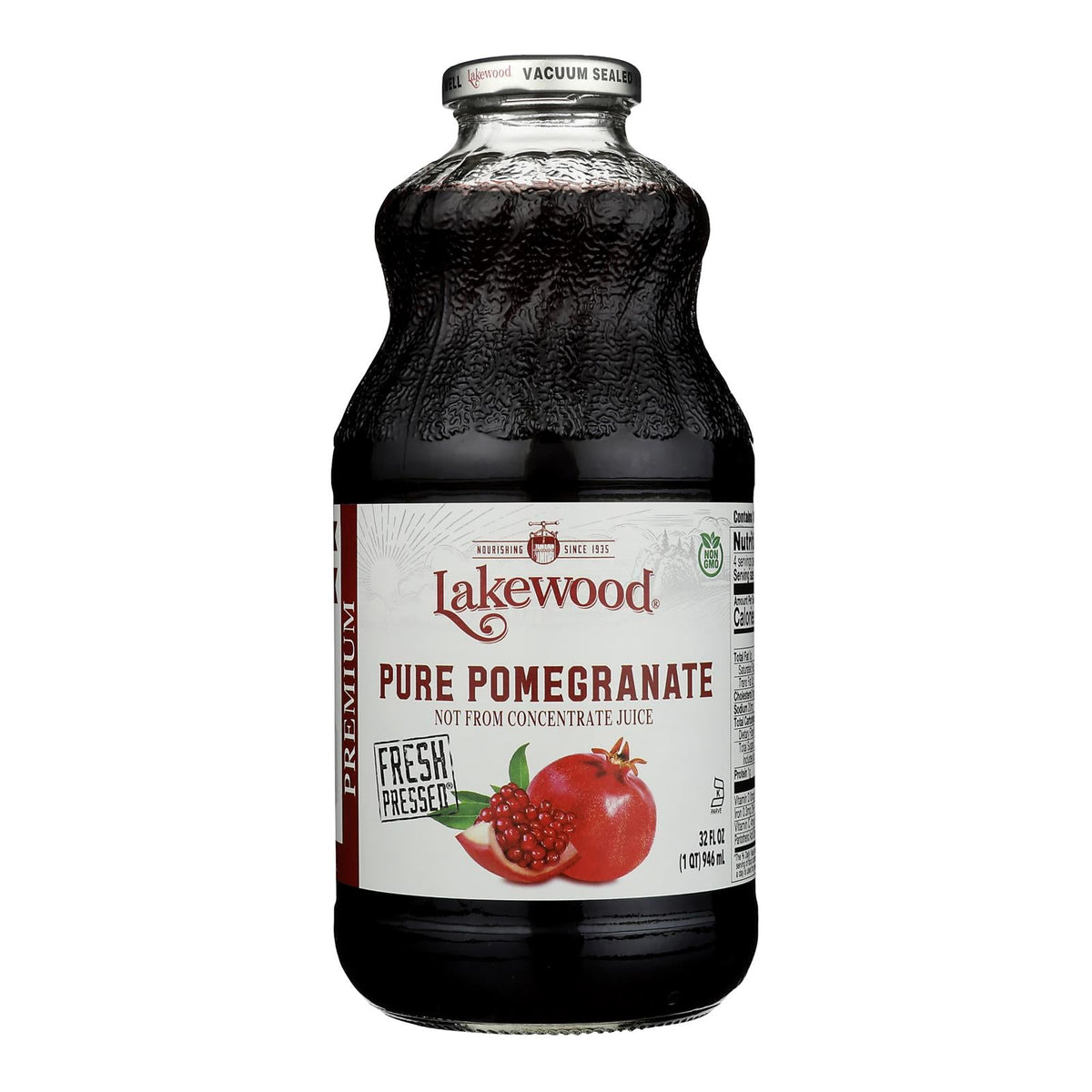 Lakewood Pure Pomegranate Juice, 32 fl oz (Case of 6)