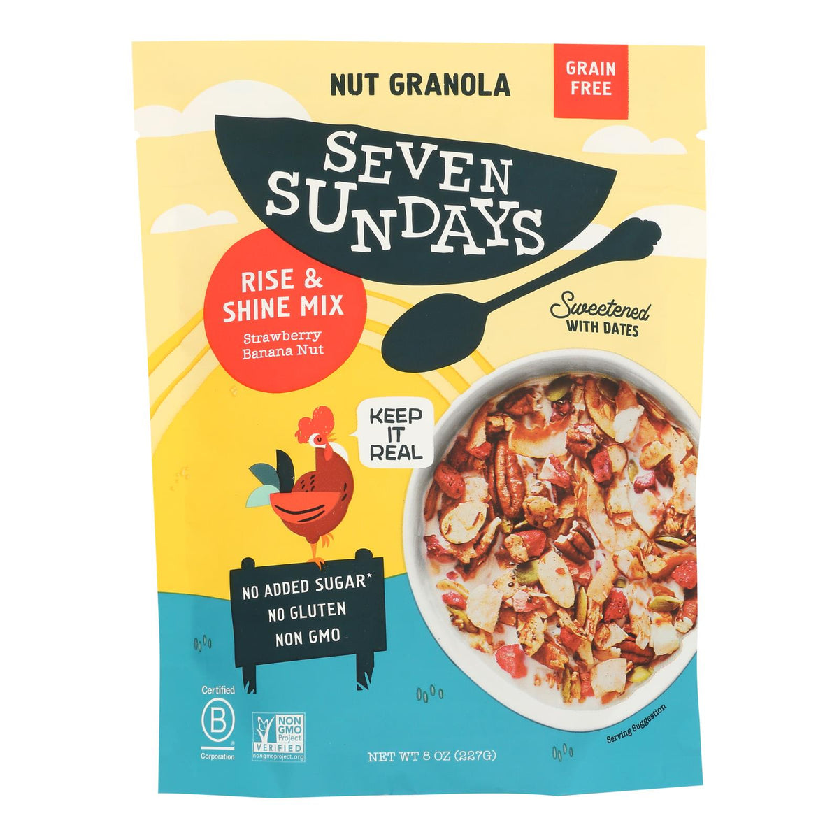 Seven Sundays Strawberry Banana Rise & Shine Granola, 8 oz (Case of 6)
