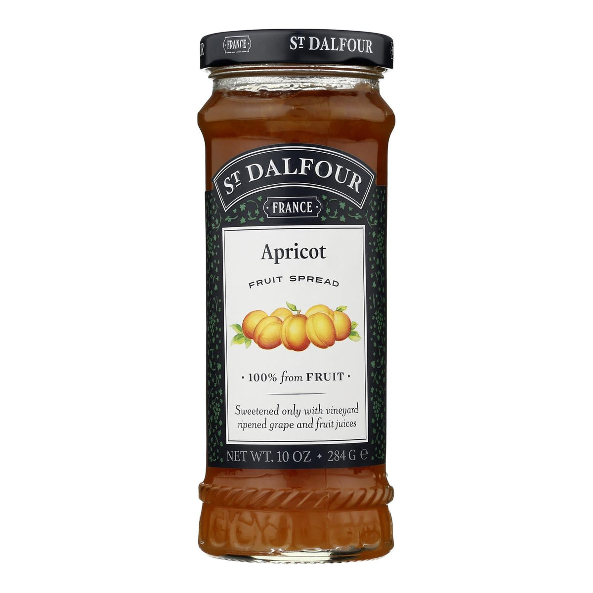St. Dalfour Deluxe 100% Fruit Spread, Thick Apricot, 10 oz (Case of 6)
